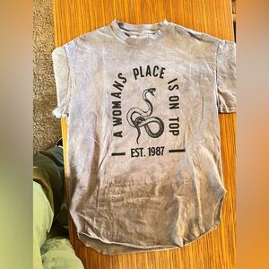Pebby Forevee Faded Purple “A Woman’s Place Is On Top” Snake Shirt